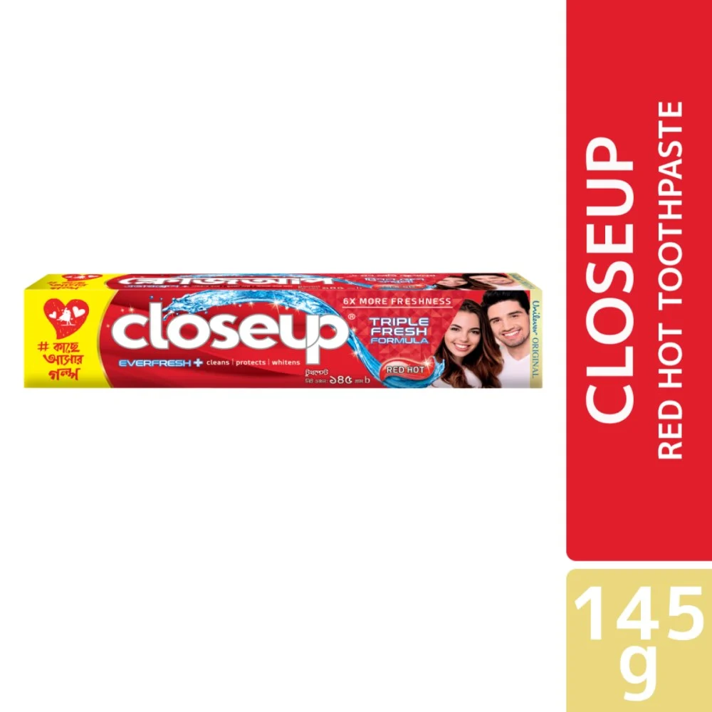 Closeup Red Hot Toothpaste