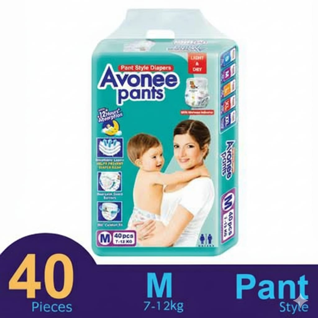Avonee Disposable Baby Diaper(M)- 40PCS
